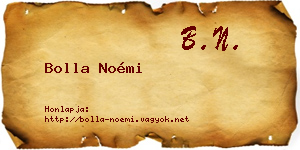 Bolla Noémi névjegykártya